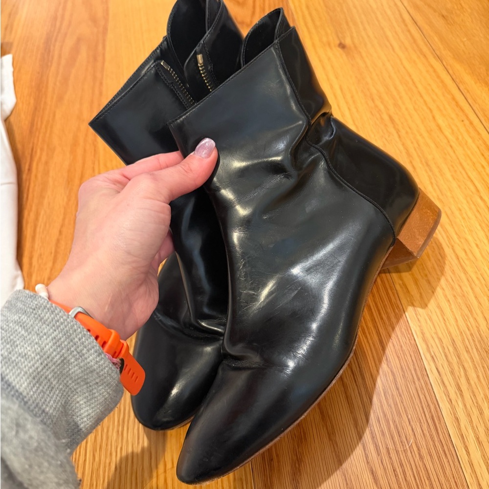 Classic Black Leather Ankle Boots - Women's Chloe